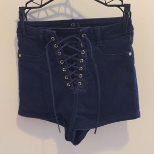 Missguided High Waisted Lace Up Shorts NWT